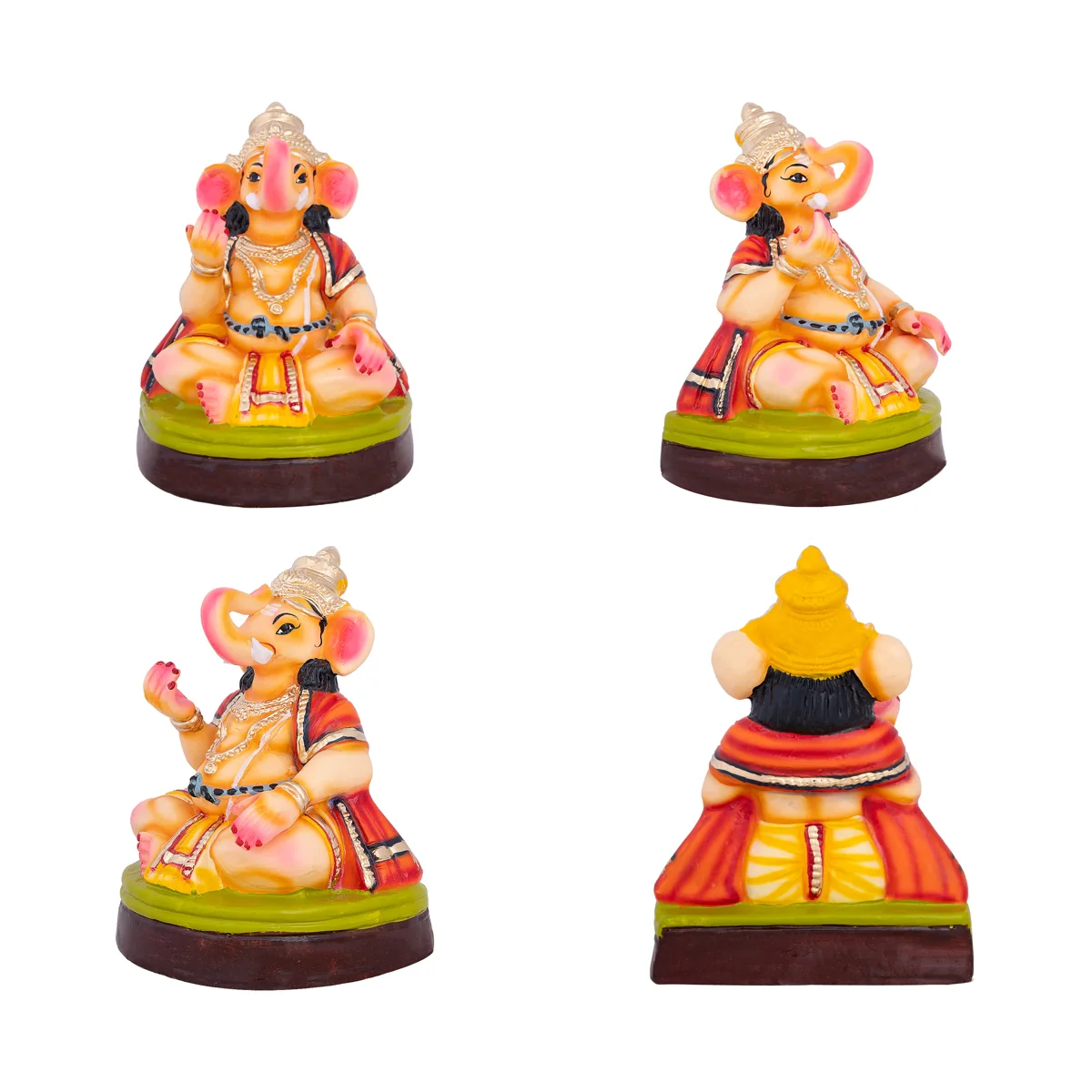 Ganesha Music Paper Mache Golu Bommai Set - 10 x 7.5 Inches | Giri Golu Doll/ Navaratri Golu Bomma/Gombe - Image 5