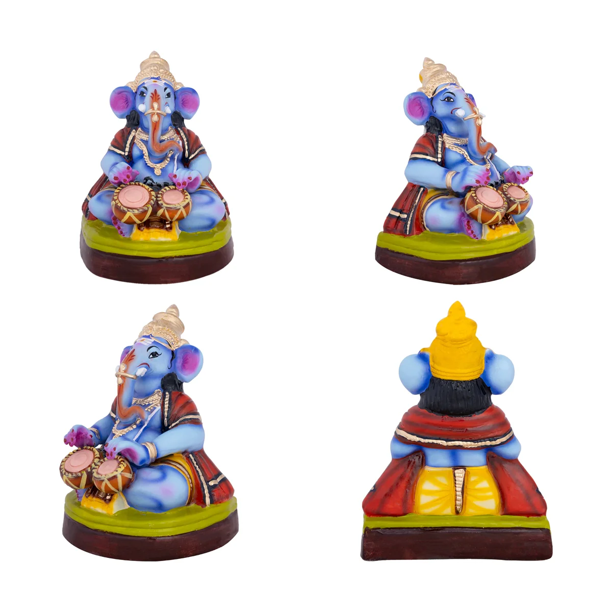 Ganesha Music Paper Mache Golu Bommai Set - 10 x 7.5 Inches | Giri Golu Doll/ Navaratri Golu Bomma/Gombe - Image 6
