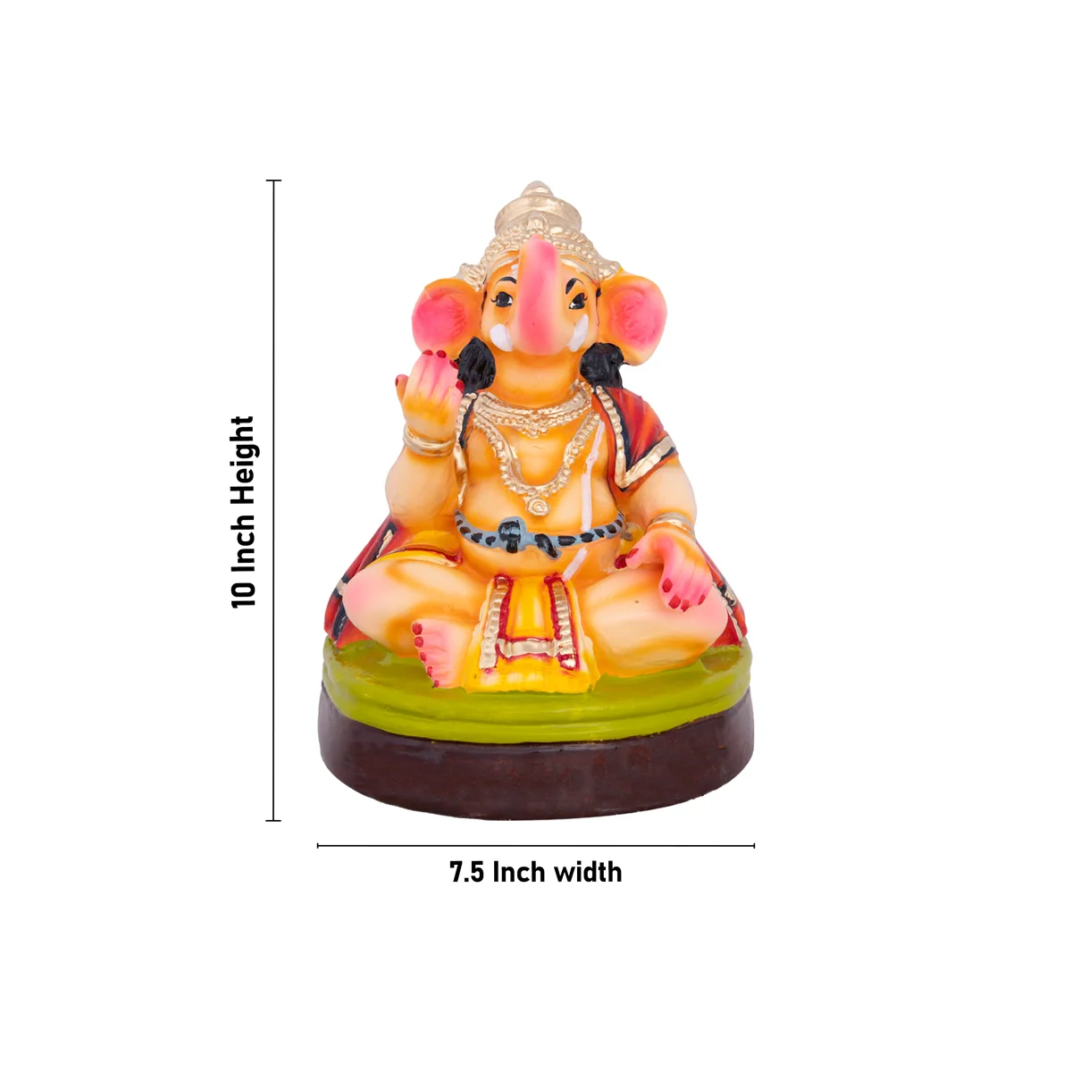 Ganesha Music Paper Mache Golu Bommai Set - 10 x 7.5 Inches | Giri Golu Doll/ Navaratri Golu Bomma/Gombe - Image 7
