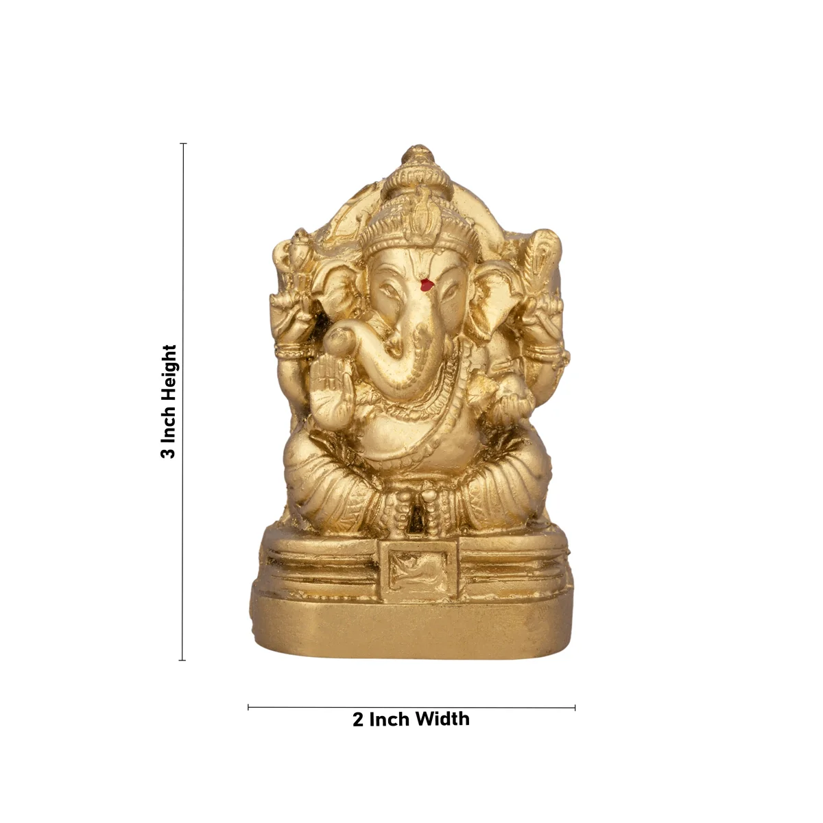 Ganesh Murti - 3 x 2 Inches | Resin Statue/ Gold Polish Ganpati Murti for Pooja/ 80 Gms Approx - Image 4