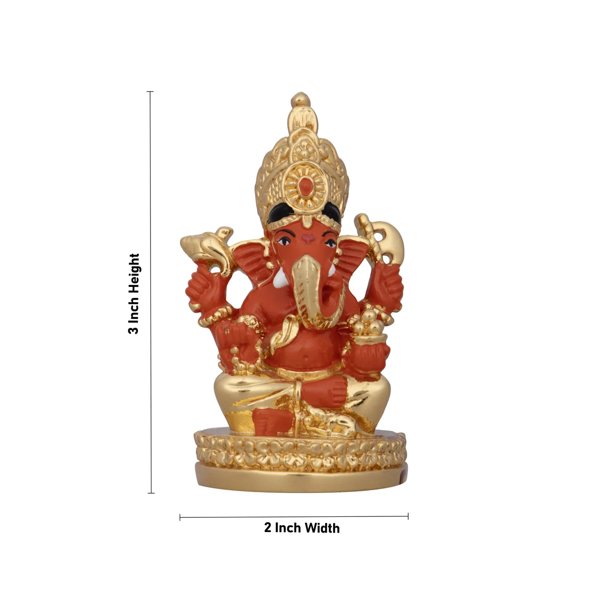Ganesh Murti - 3 x 2 Inches | Sitting Ganpati Murti/ Ceramic Sculpture for Pooja - Image 11