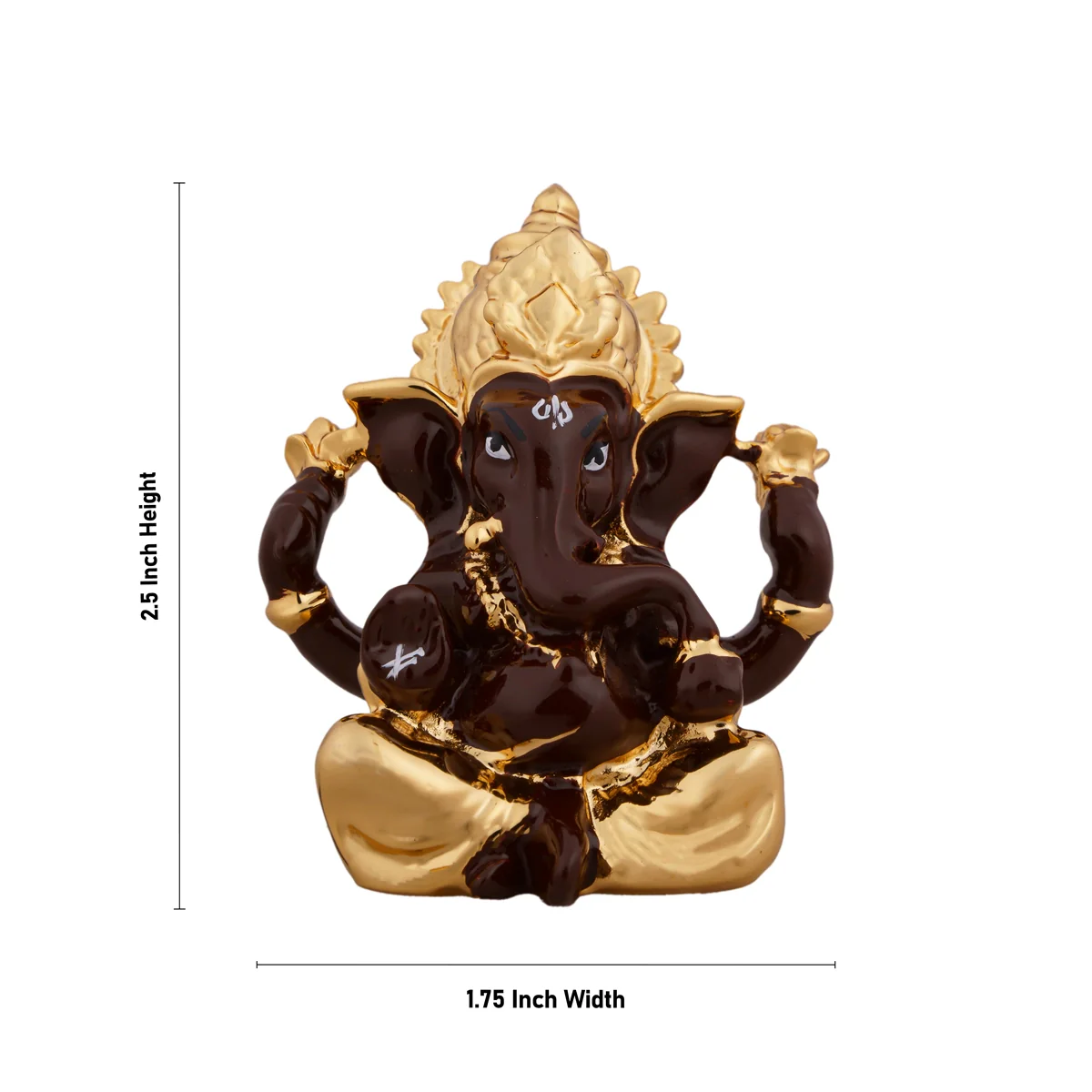 Ganesh Murti - 3 x 2 Inches | Sitting Ganpati Murti/ Ceramic Sculpture for Pooja - Image 2
