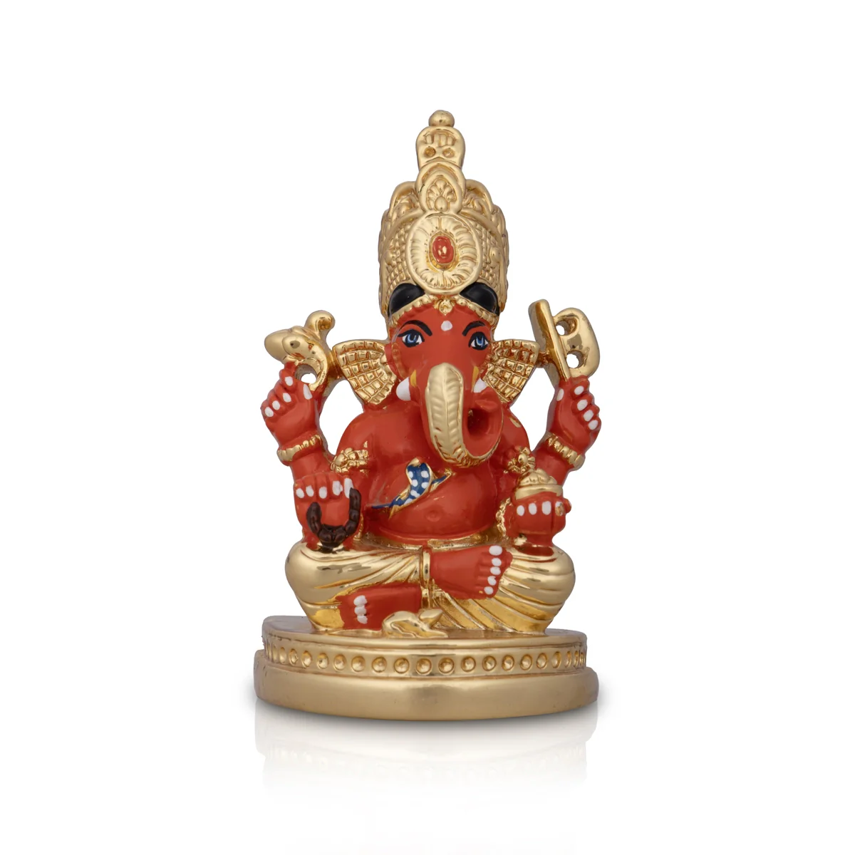 Ganesh Murti - 3 x 2 Inches | Sitting Ganpati Murti/ Ceramic Sculpture for Pooja - Image 3