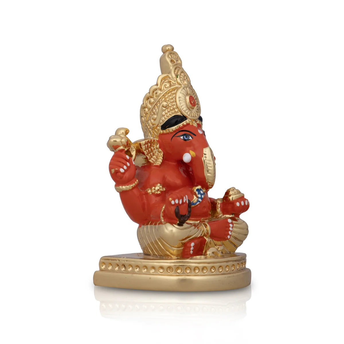 Ganesh Murti - 3 x 2 Inches | Sitting Ganpati Murti/ Ceramic Sculpture for Pooja - Image 4