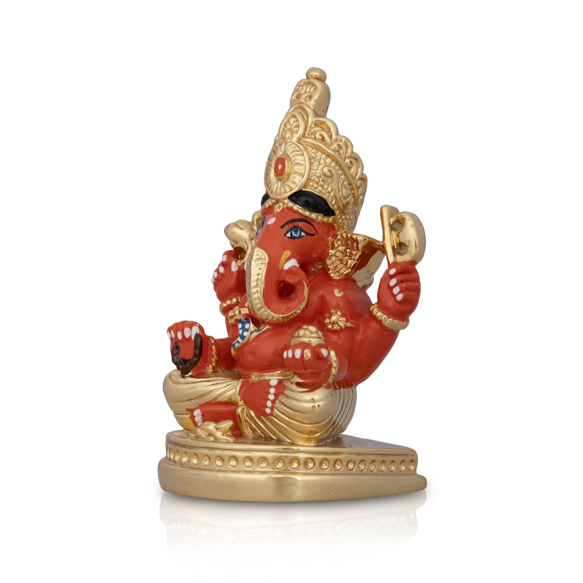 Ganesh Murti - 3 x 2 Inches | Sitting Ganpati Murti/ Ceramic Sculpture for Pooja - Image 5