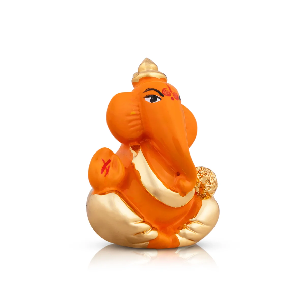 Ganesh Murti - 1.5 x 1.25 Inches | Metal Gold Polish Ganpati Murti/ Sitting Vinayaka Statue for Pooja - Image 4