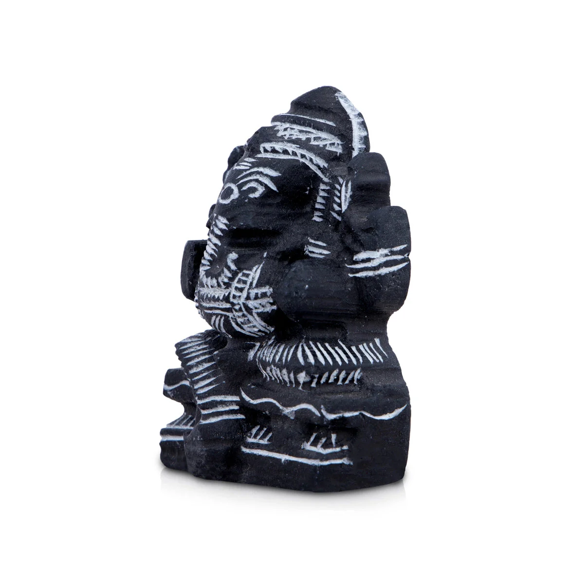 Ganesh Murti Sitting on Base - 2.5 x 2 Inches | Soft Stone Vinayagar Idol/ Ganapati Murti for Pooja - Image 2