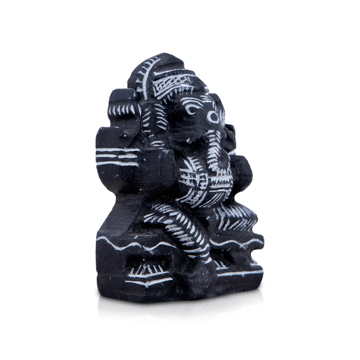 Ganesh Murti Sitting on Base - 2.5 x 2 Inches | Soft Stone Vinayagar Idol/ Ganapati Murti for Pooja - Image 3
