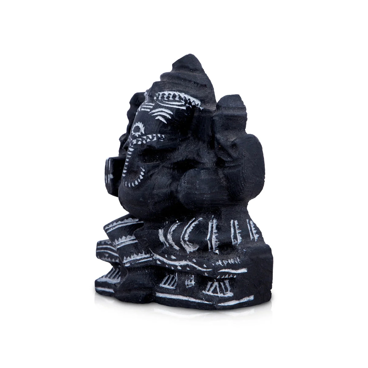 Ganesh Murti Sitting On Base - 3.5 x 2.5 Inches | Soft Stone Ganapati Murti/ Vinayagar Idol for Pooja - Image 2