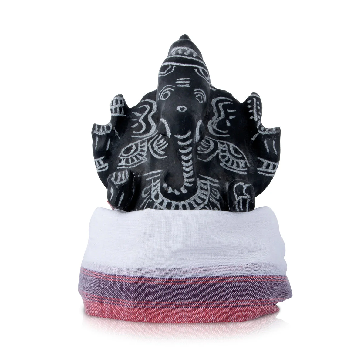 Ganesha Vastra - 10 x 7 Inches | Half White with Red Ganapathi Towel/ Cotton Angavastra for Deity - Image 4