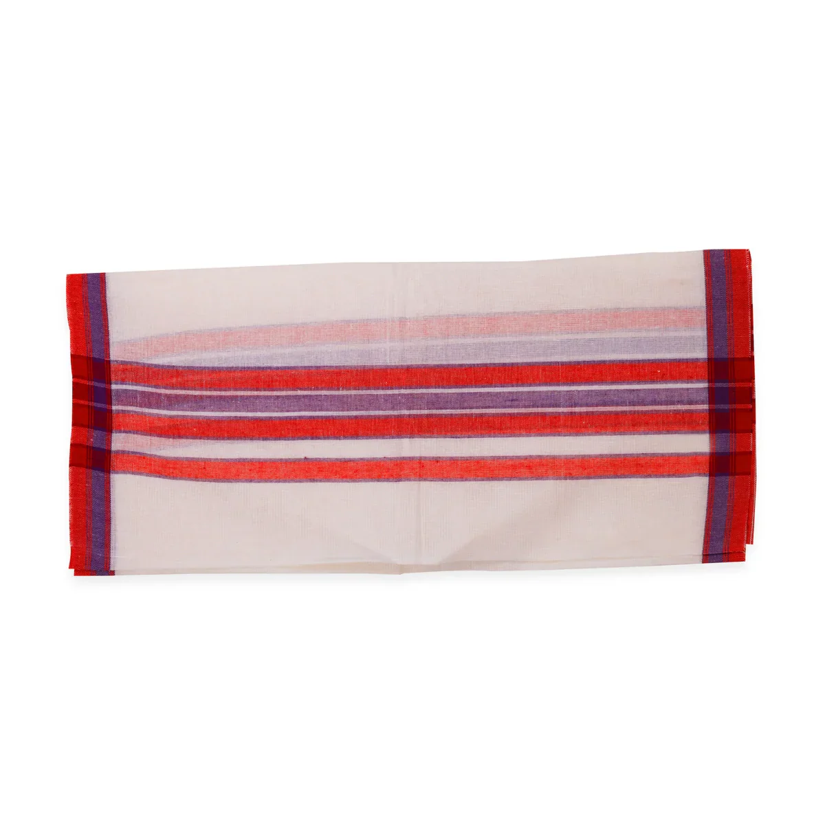 Ganesha Vastra - 2 x 1.5 Feet | Half White with Red Ganapathi Towel/ Cotton Angavastra for Deity - Image 2