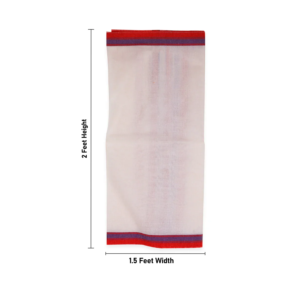 Ganesha Vastra - 2 x 1.5 Feet | Half White with Red Ganapathi Towel/ Cotton Angavastra for Deity - Image 5