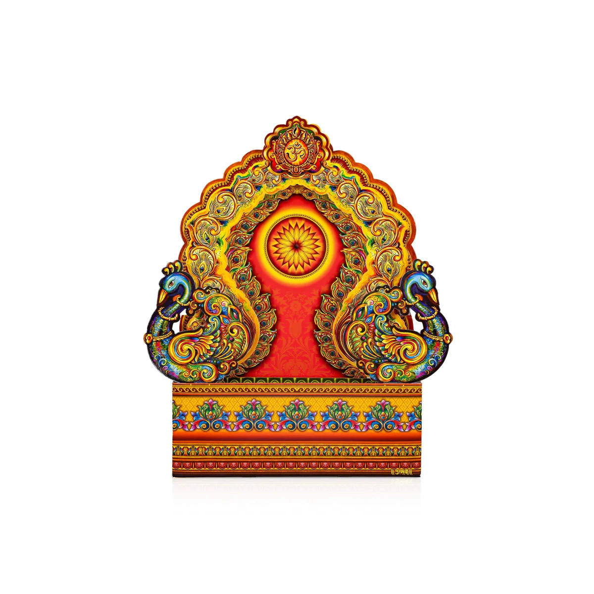 Ganpati Makhar - 11 x 9.5 Inches | Ganesh Makhar Decoration/ Eco Friendly Ganpati Decoration - Image 5
