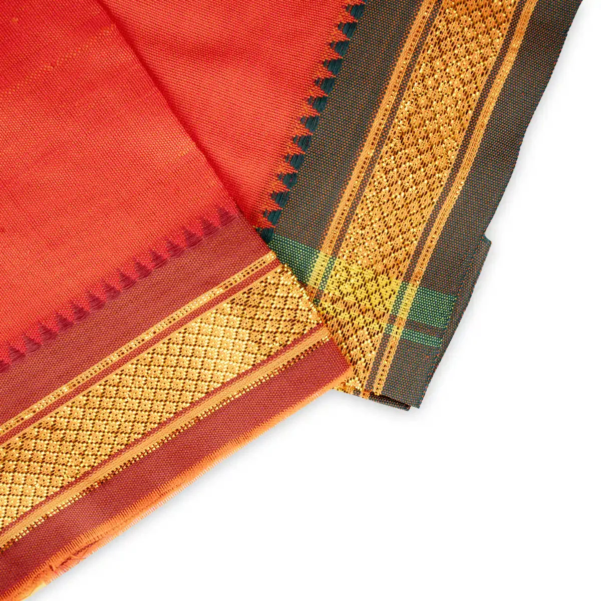 Ganpati Vastra Pair- 28 X 20 Inches | Jari Border Design Ganpati Dhoti/ Ganesh Vastra/Pillaiyar Thundu For Pooja - Image 12