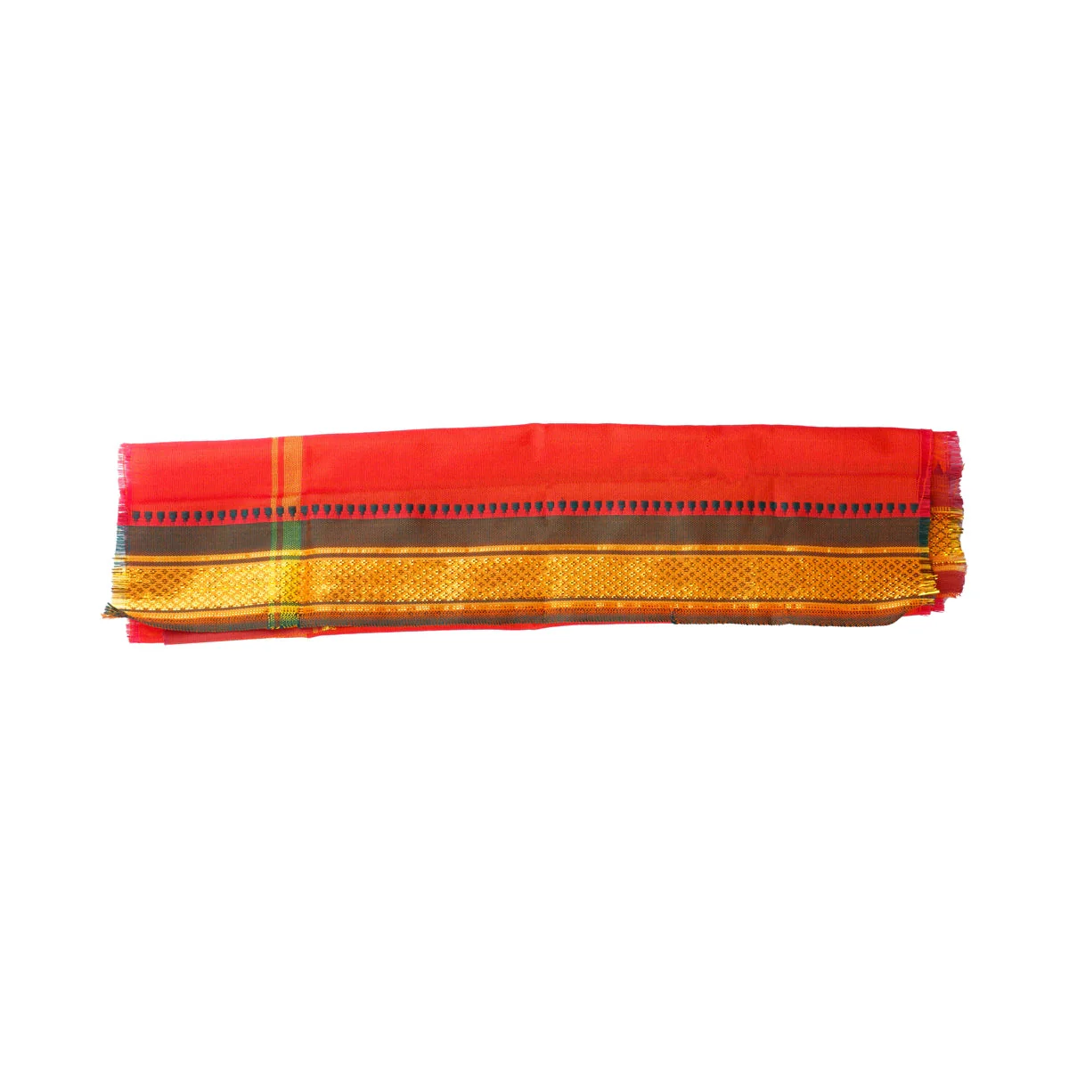 Ganpati Vastra Pair- 28 X 20 Inches | Jari Border Design Ganpati Dhoti/ Ganesh Vastra/Pillaiyar Thundu For Pooja - Image 13