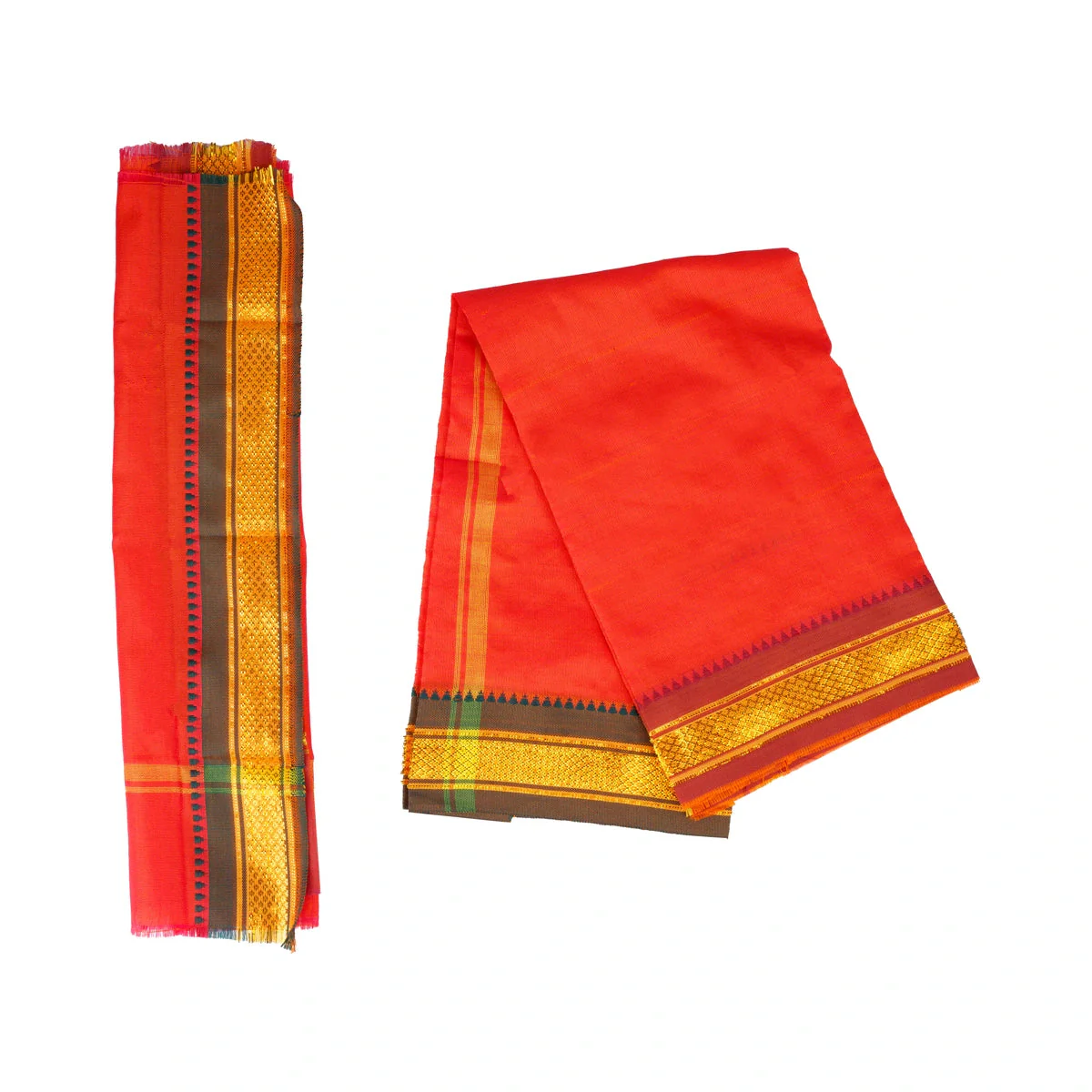 Ganpati Vastra Pair- 28 X 20 Inches | Jari Border Design Ganpati Dhoti/ Ganesh Vastra/Pillaiyar Thundu For Pooja - Image 2