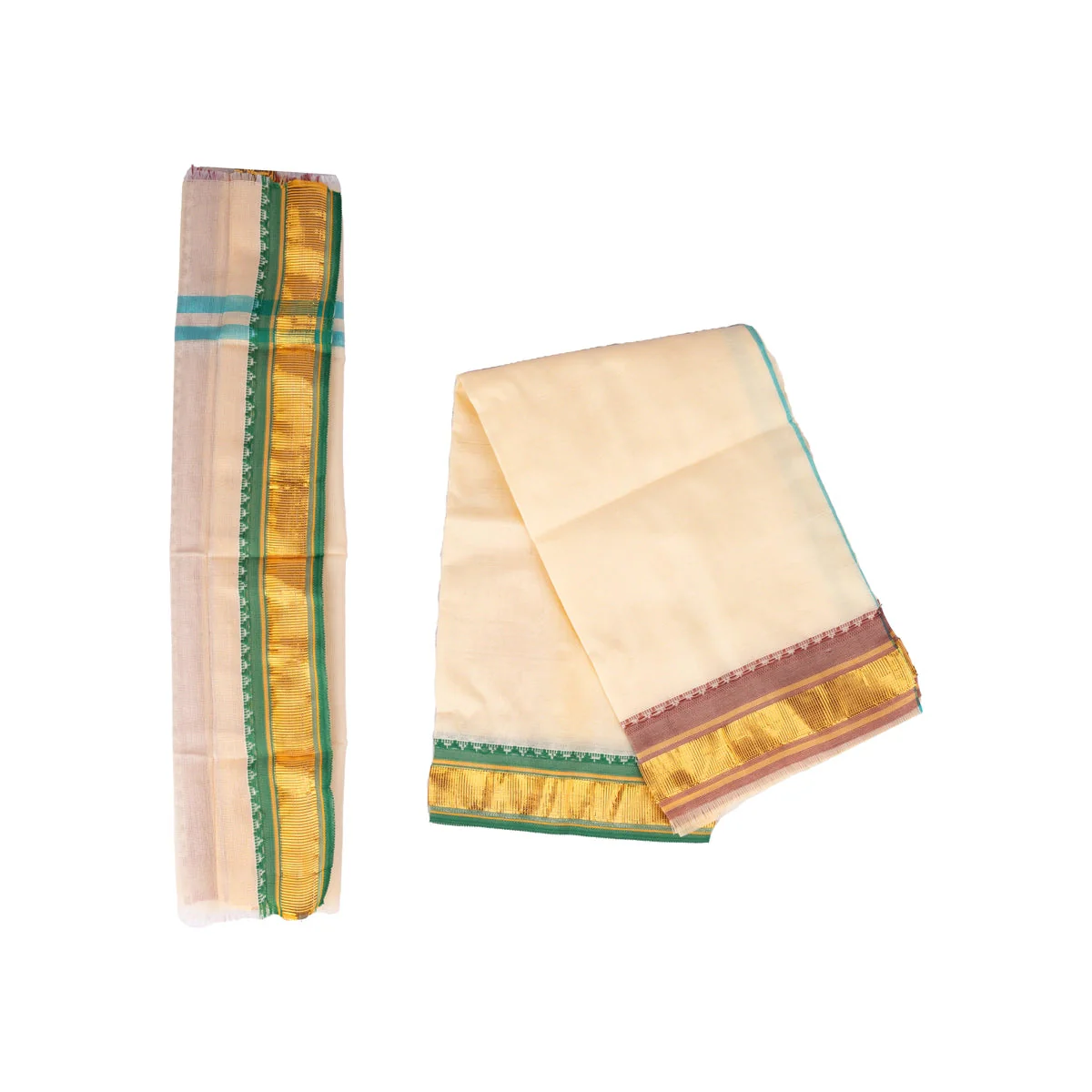 Ganpati Vastra Pair- 28 X 20 Inches | Jari Border Design Ganpati Dhoti/ Ganesh Vastra/Pillaiyar Thundu For Pooja - Image 3
