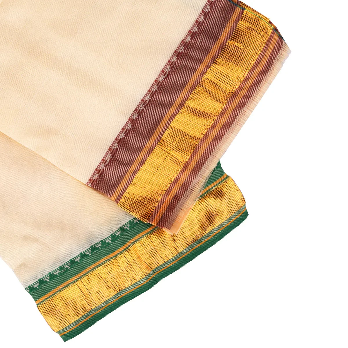 Ganpati Vastra Pair- 28 X 20 Inches | Jari Border Design Ganpati Dhoti/ Ganesh Vastra/Pillaiyar Thundu For Pooja - Image 9