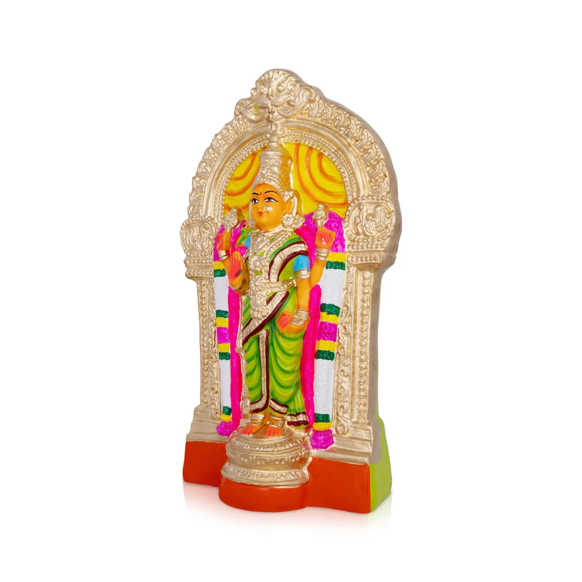 Garbarakshambigai Paper Mache Golu Bommai - 17 X 10 Inches | Navaratri Gombe/ Giri Golu Doll/ Navratri Decor - Image 2