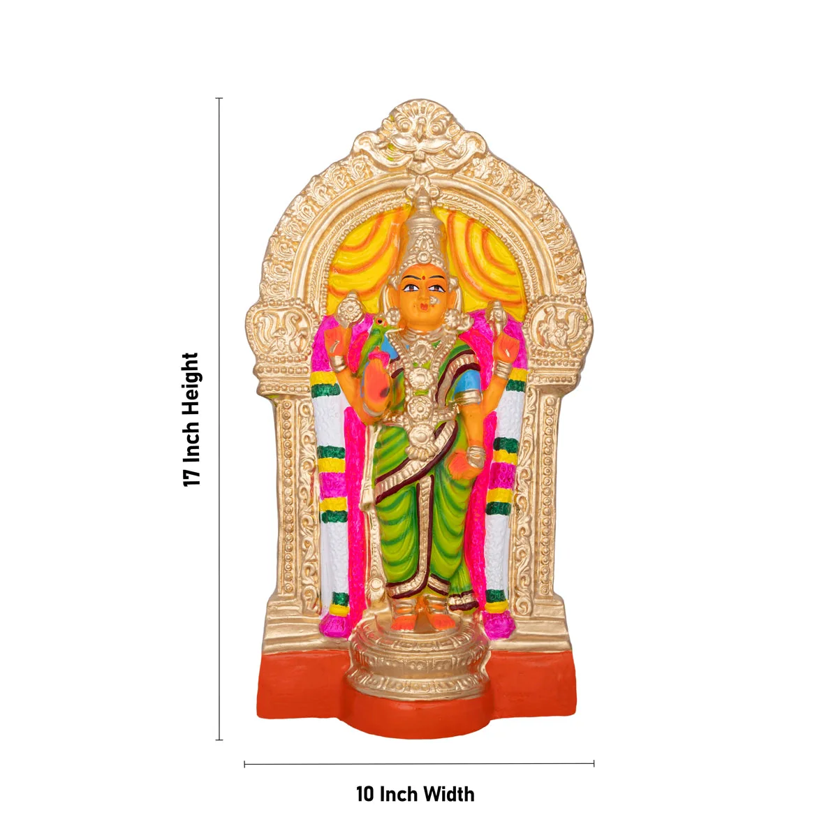 Garbarakshambigai Paper Mache Golu Bommai - 17 X 10 Inches | Navaratri Gombe/ Giri Golu Doll/ Navratri Decor - Image 5