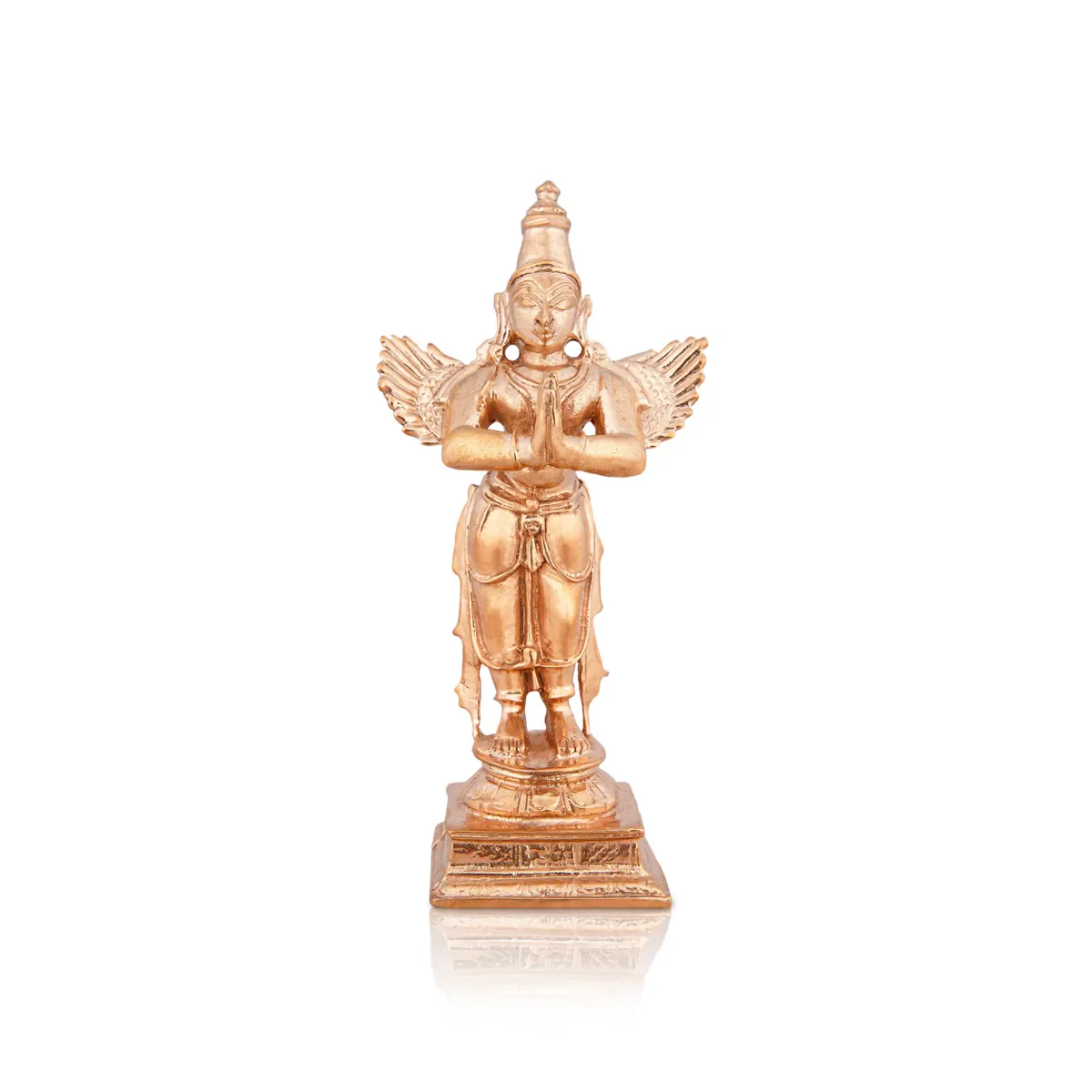 Garudan Statue Standing On Base - 4 X 2.5 Inches | Panchaloha Statue/ Garuda Idol/ Garuda Murti For Worship - Image 2