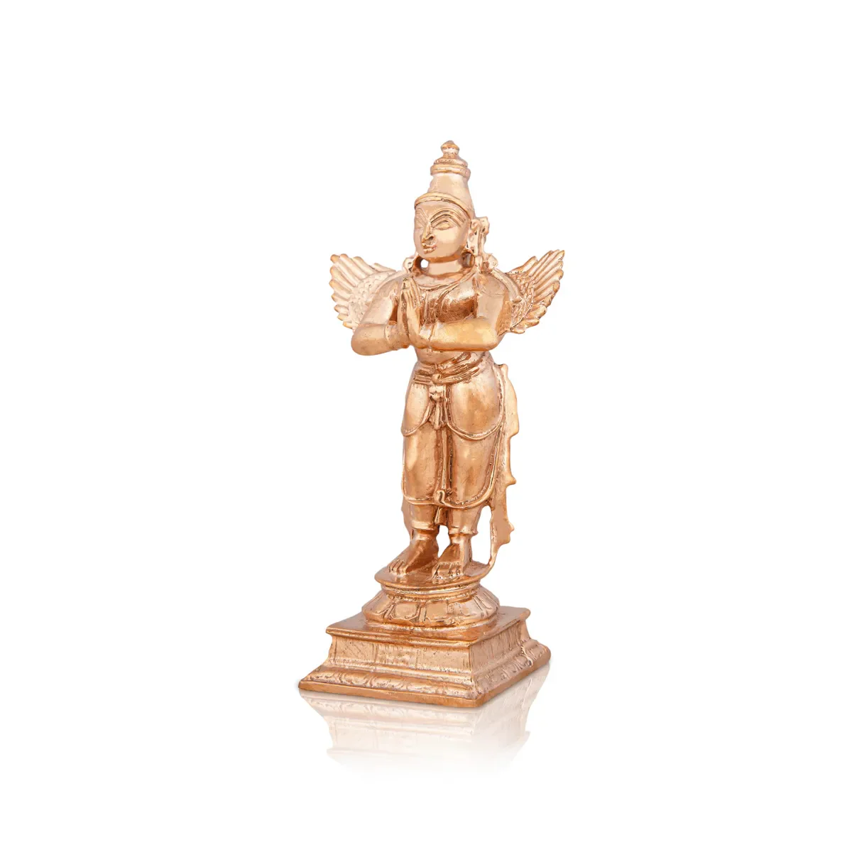 Garudan Statue Standing On Base - 4 X 2.5 Inches | Panchaloha Statue/ Garuda Idol/ Garuda Murti For Worship - Image 3