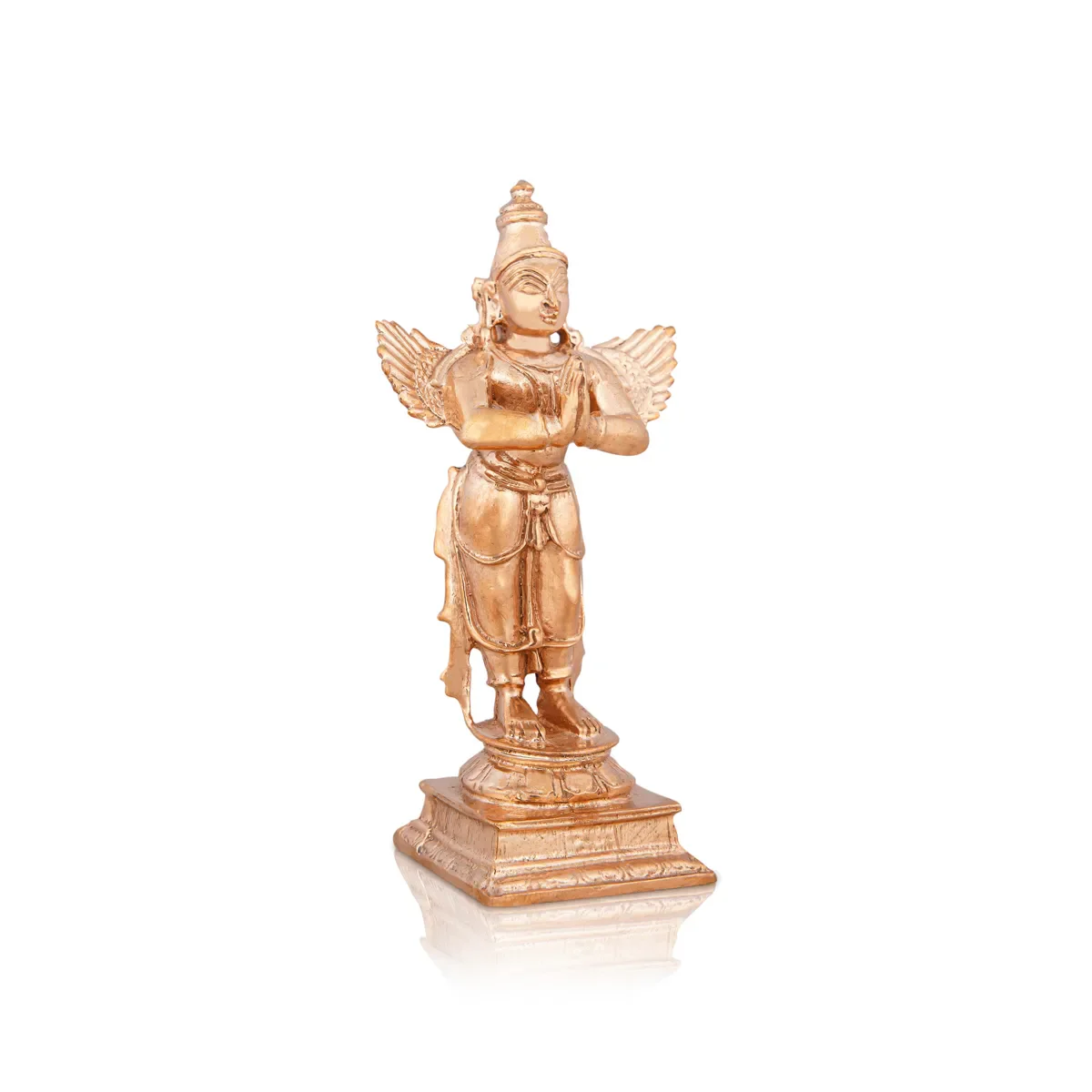Garudan Statue Standing On Base - 4 X 2.5 Inches | Panchaloha Statue/ Garuda Idol/ Garuda Murti For Worship - Image 4