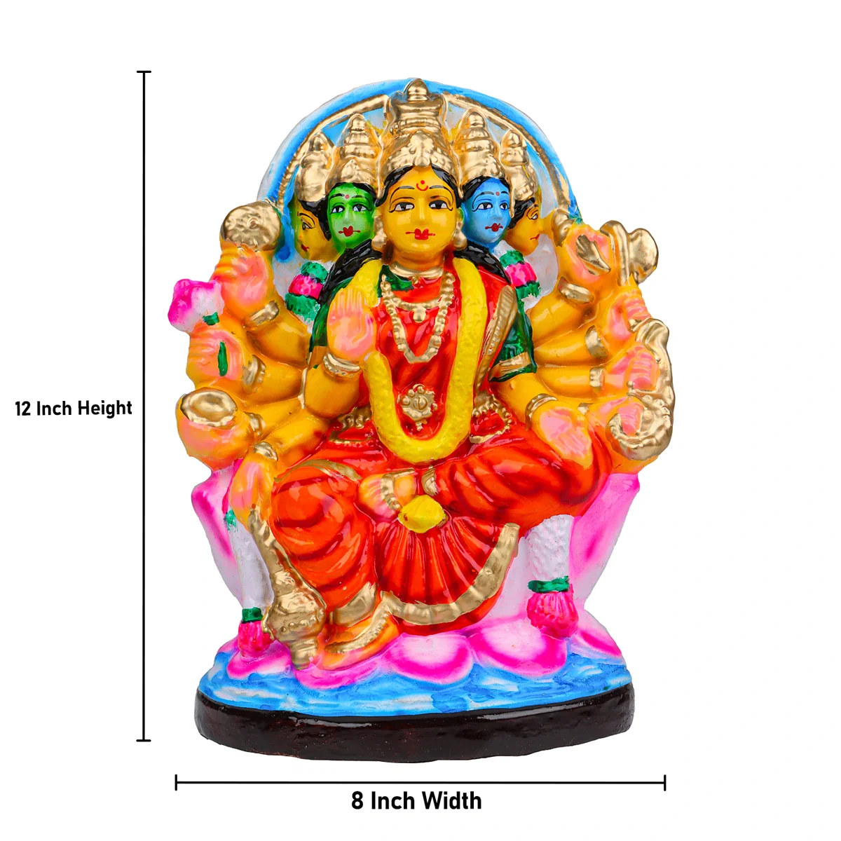 Gayatri Devi Clay Golu Bommai - 12 x 8 Inches | Giri Golu Doll/ Navaratri Golu Bomma/ Gombe/ Bommai - Image 5