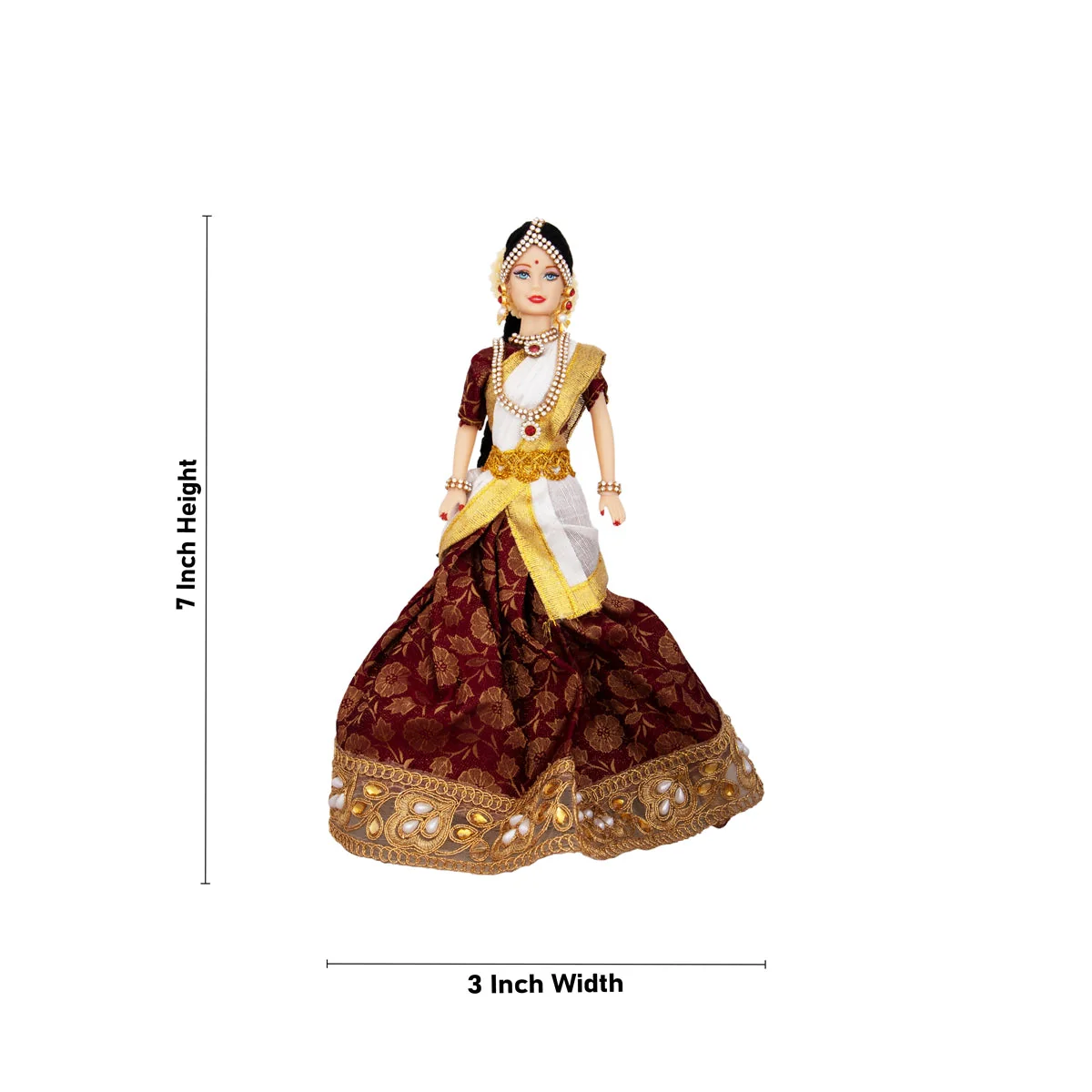 Decorated Doll Plastic Golu Bommai - 7 x 3 Inches | Giri Golu Doll/ Navaratri Golu Bomma/ Gombe/ Bommai - Image 4