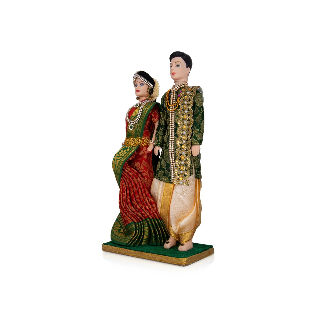 Young Couple Plastic Golu Bommai Pair - 12 x 3 Inches | Giri Golu Doll/ Navaratri Golu Bomma/ Gombe/ Bommai - Image 3