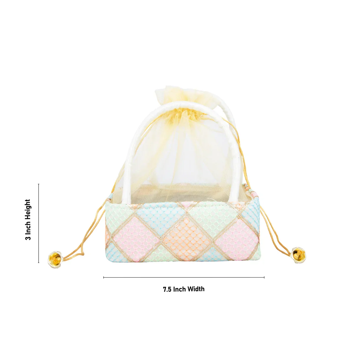 Gift Basket with Net Cover - 3 x 7.5 Inches | Gift Hamper/ Gift Box - Image 4