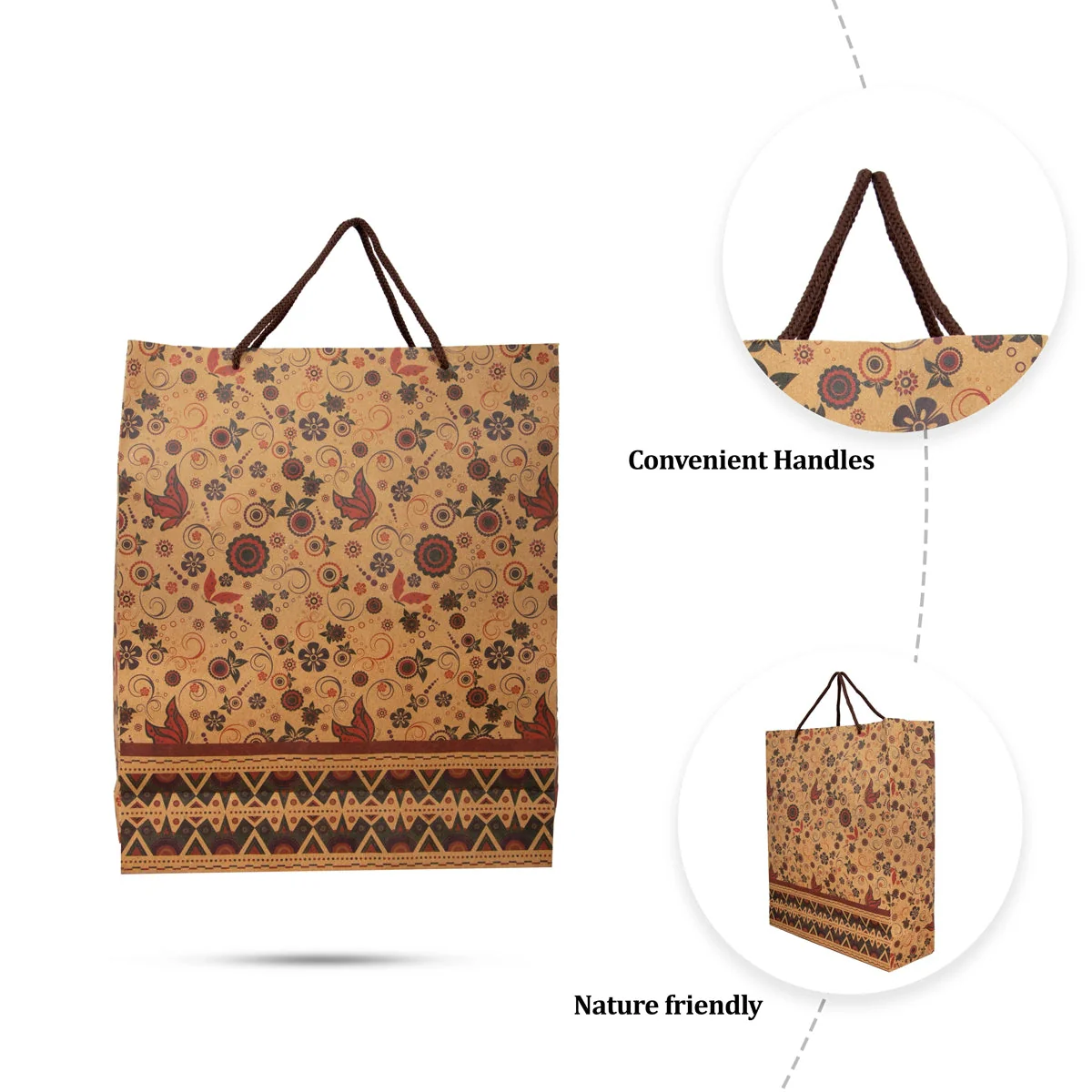 Paper Bag - 10.25 x 12.5 x 4 Inches | Carry Bag/ Gift Bag/ Gift Paper Bag for Shopping - Image 2