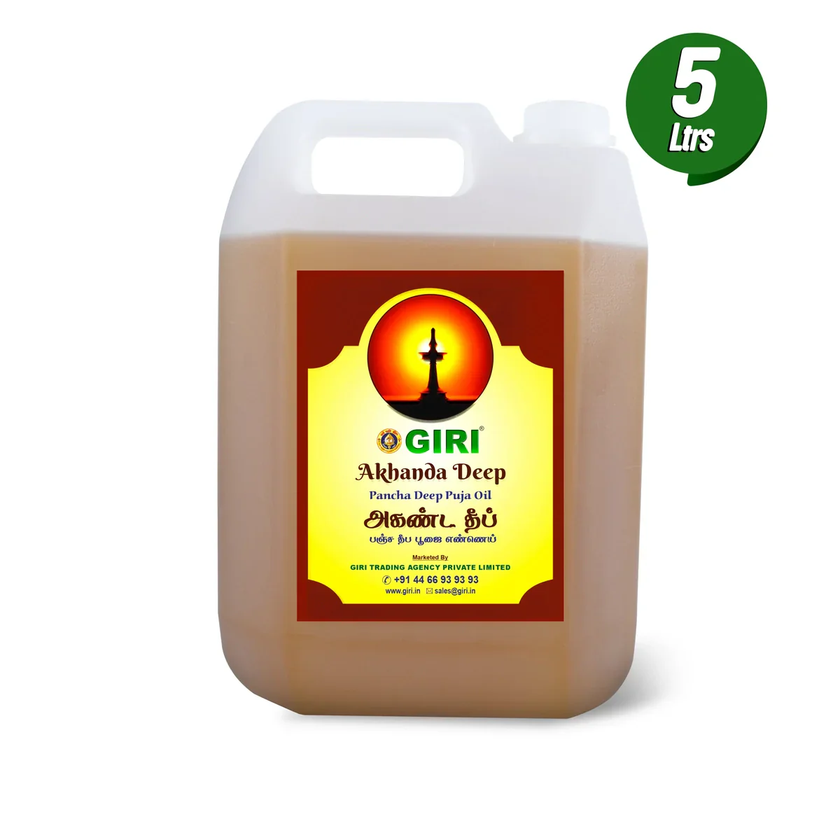 Giri Akhanda Pancha Deep Puja Oil - 5 Ltrs | Lamp Oil/ Vilakku Oil/ Deep Oil for Pooja - Image 6