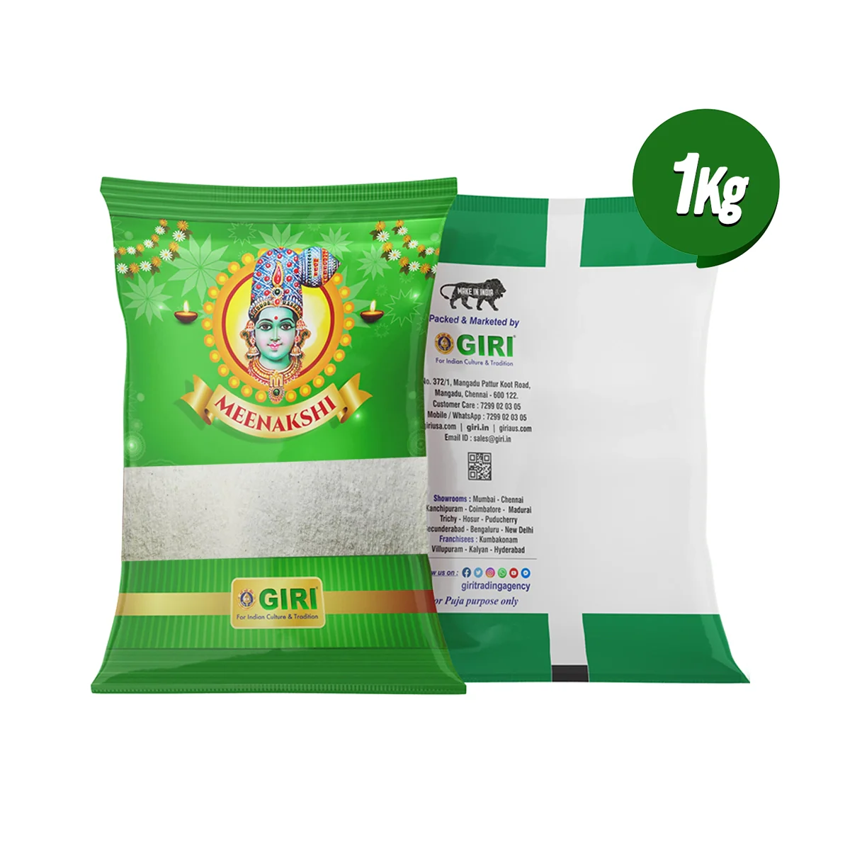 Giri Kolam Powder - 1 Kg | Kolam Maavu/ White Colour Kola Podi for Floor Decor - Image 3