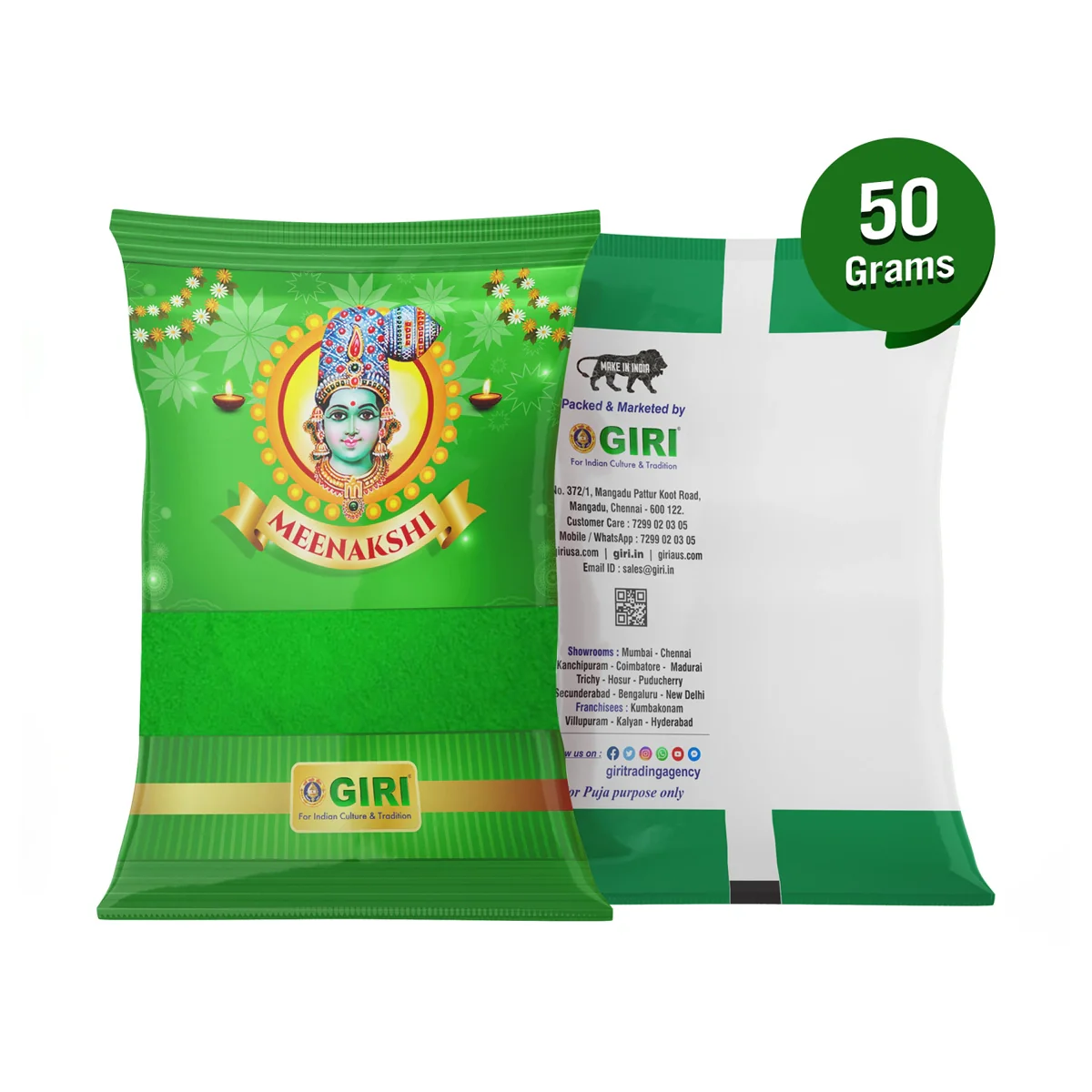 Giri Kumkum - 50 Gms | Kubera Kumkum/ Green Kumkum/ Sindoor for Pooja - Image 3