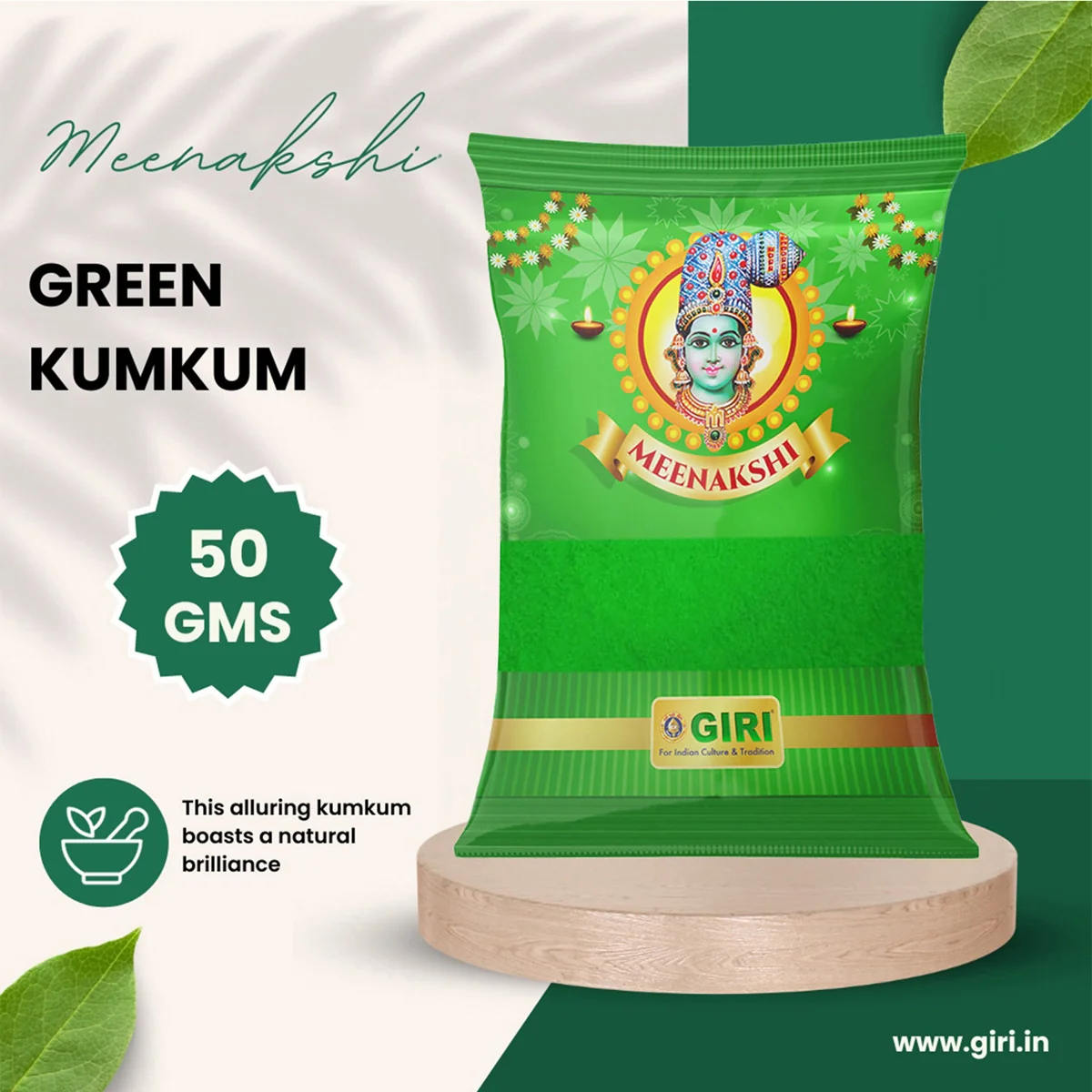 Giri Kumkum - 50 Gms | Kubera Kumkum/ Green Kumkum/ Sindoor for Pooja - Image 4