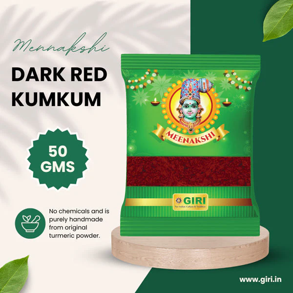 Giri Kumkum | Sindoor/ Kungumam/ Dark Red Colour/ Kumkuma for Pooja - Image 3