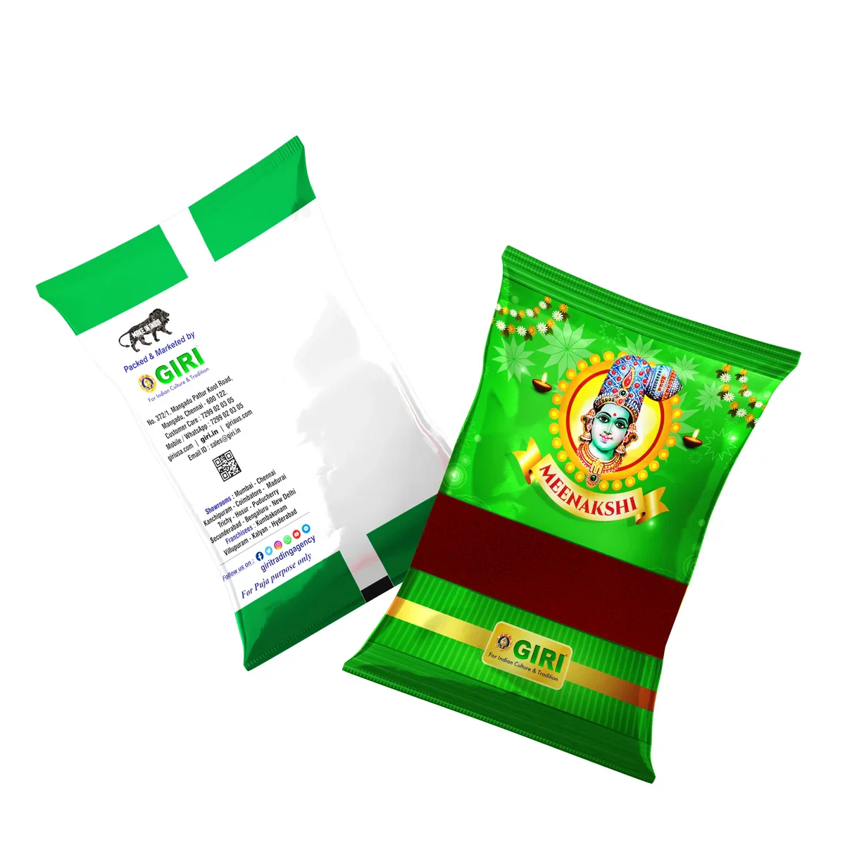 Giri Kumkum | Sindoor/ Kungumam/ Dark Red Colour/ Kumkuma for Pooja - Image 2