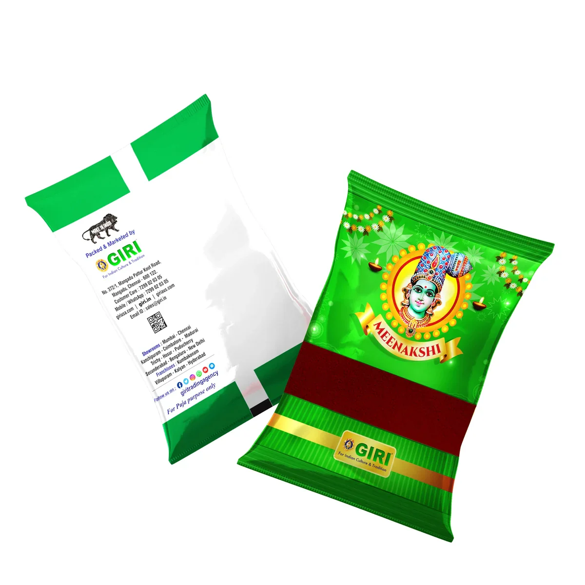 Giri Kumkum | Sindoor/ Kungumam/ Dark Red Colour/ Kumkuma for Pooja - Image 2