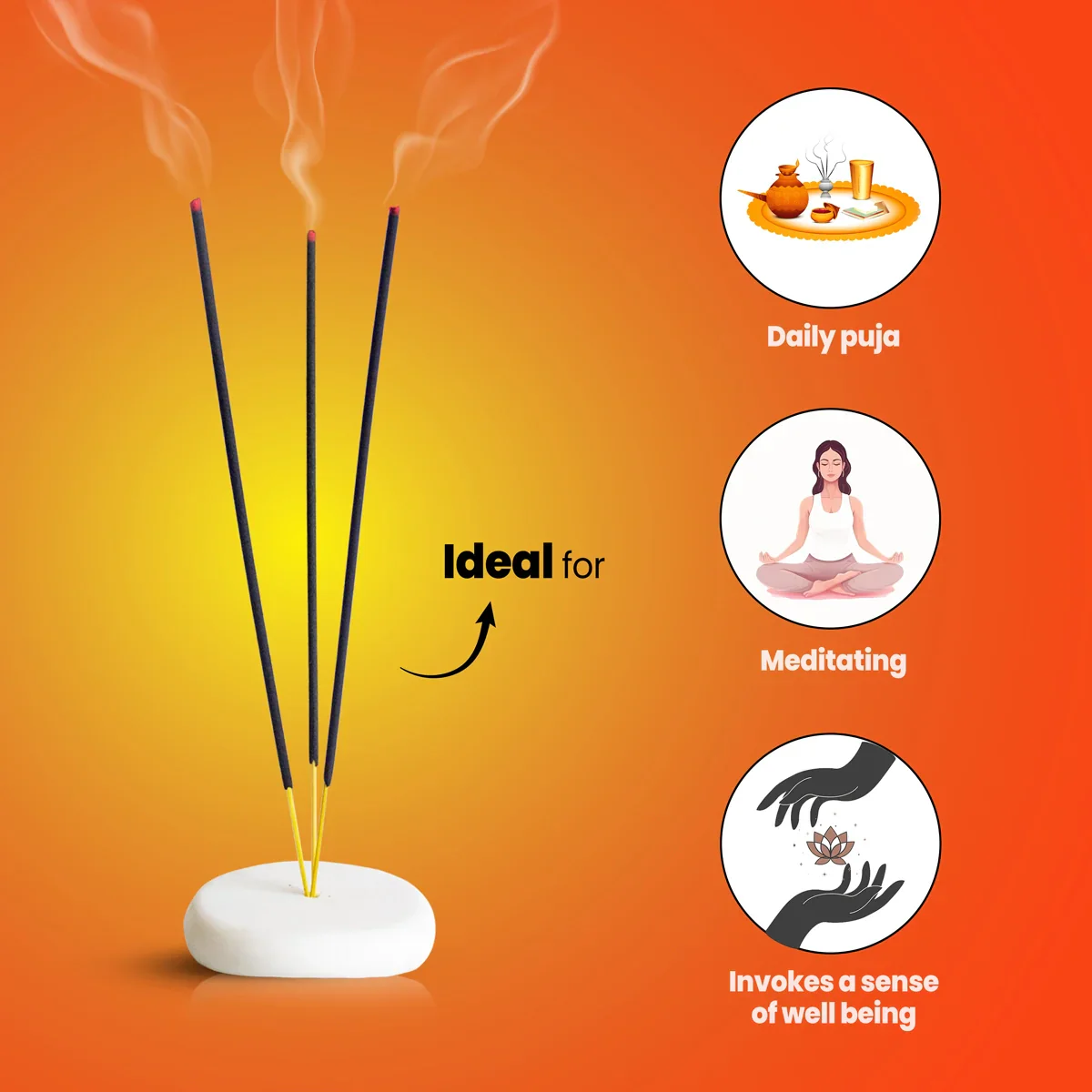Giri Namo Rose Incense Sticks - 50 Sticks | Agarbathi/ Agarbatti for Pooja