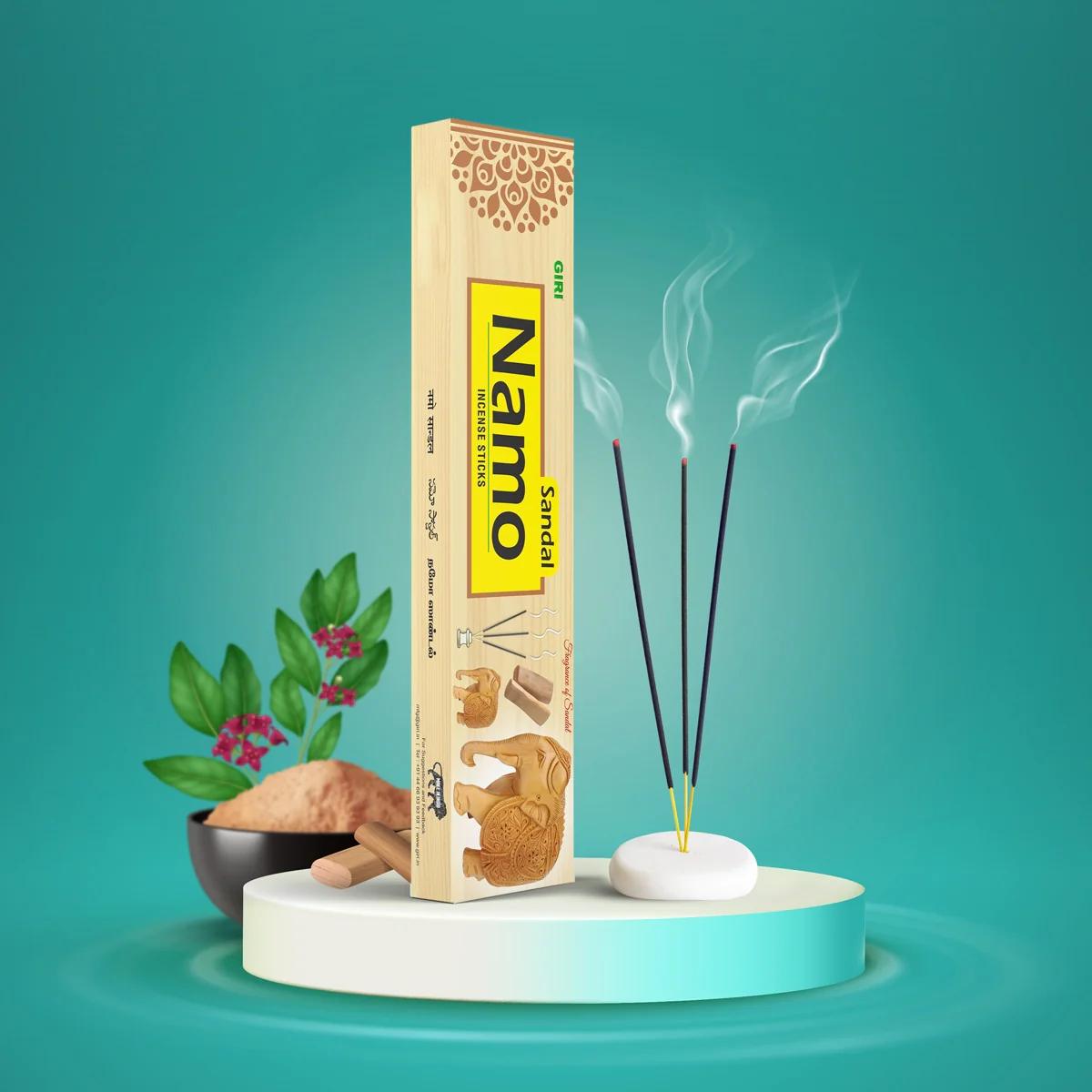 Giri Namo Sandal Incense Sticks - 50 Sticks | Agarbatti/ Agarbathi for Pooja - Image 5