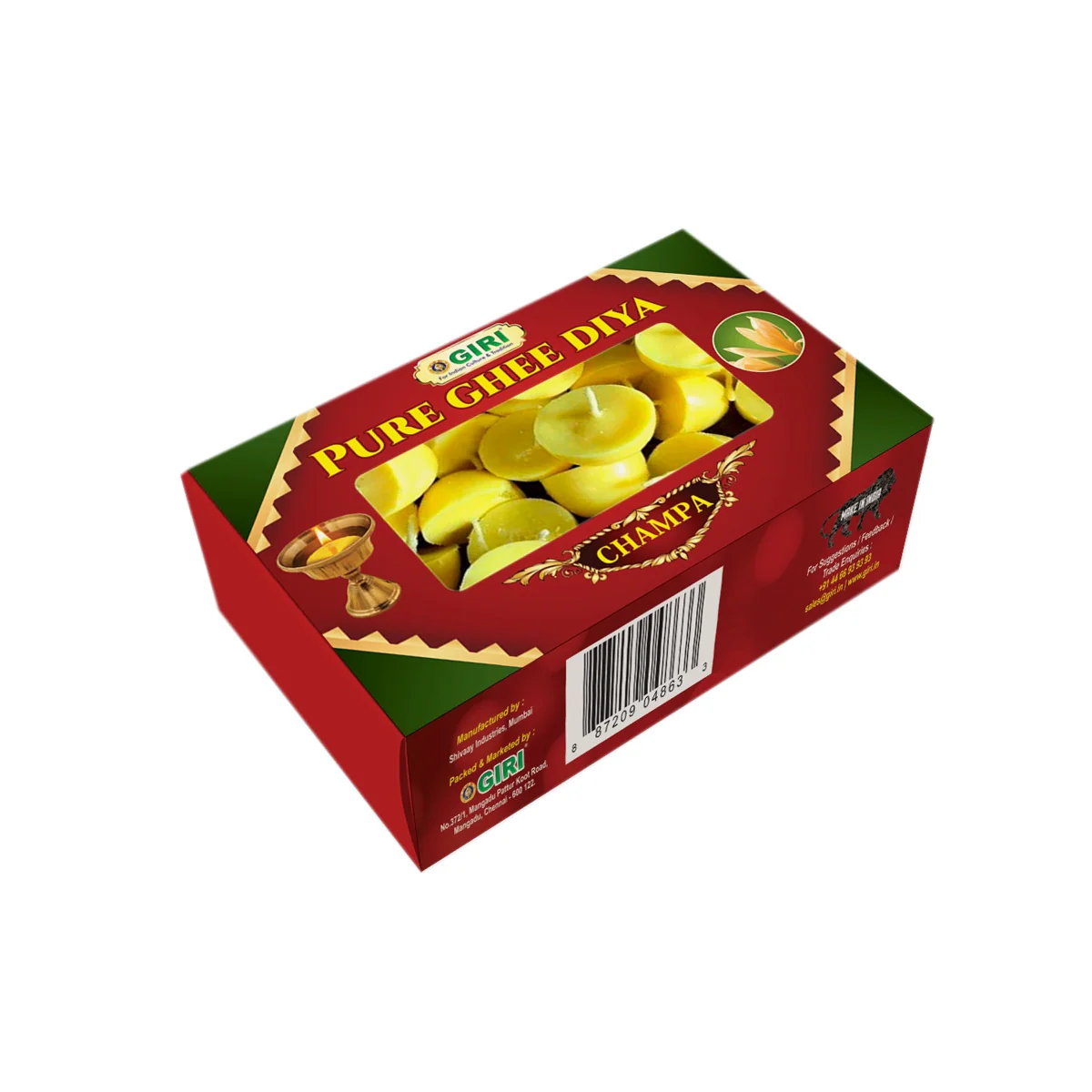 Giri Pure Champa Ghee Diya | Ghee Wicks/ Diya Batti/ Jyot Batti/ Ghee Cotton Wicks for Pooja - Image 9