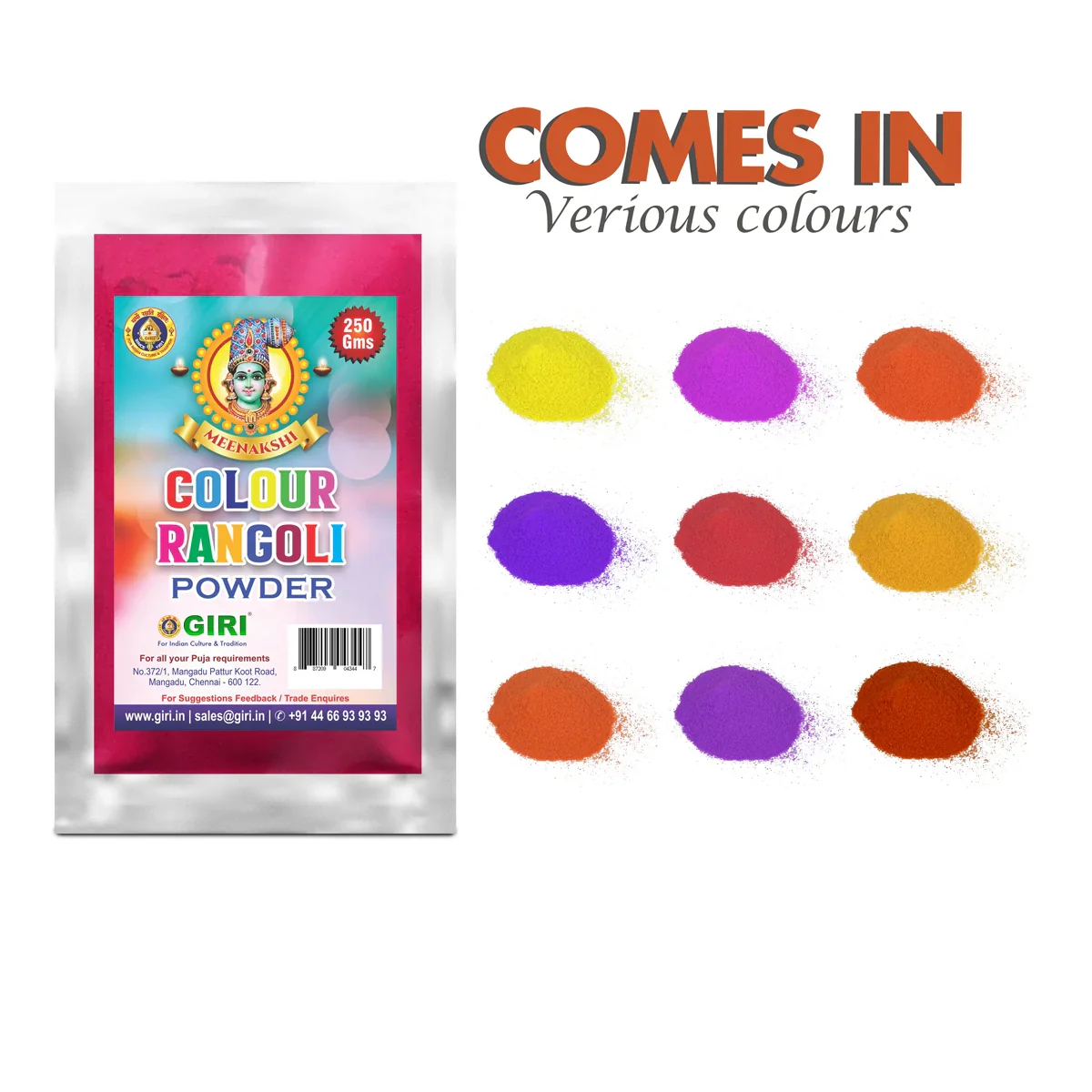 Giri Rangoli Powder - 250 Gms | Colour Kolam Powder/ Rangoli Colour Powder for Floor Decor - Image 4