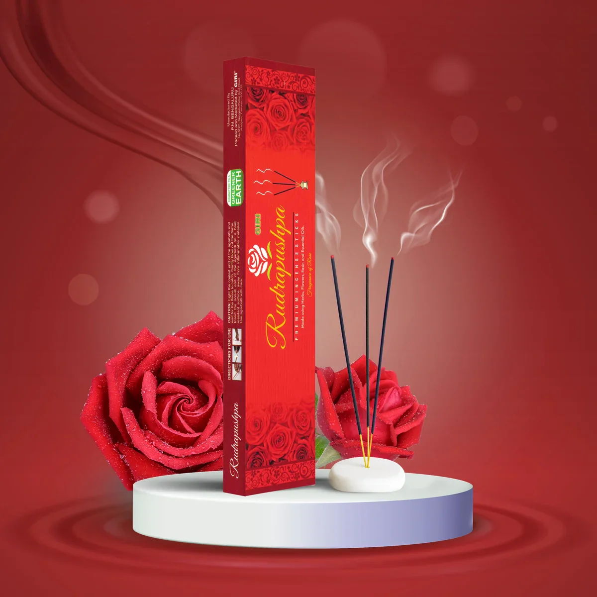 Giri Rudrapushpa Premium Incense Sticks - 50 Gms | Rose Fragrance Agarbatti/ Agarbathi for Pooja - Image 5