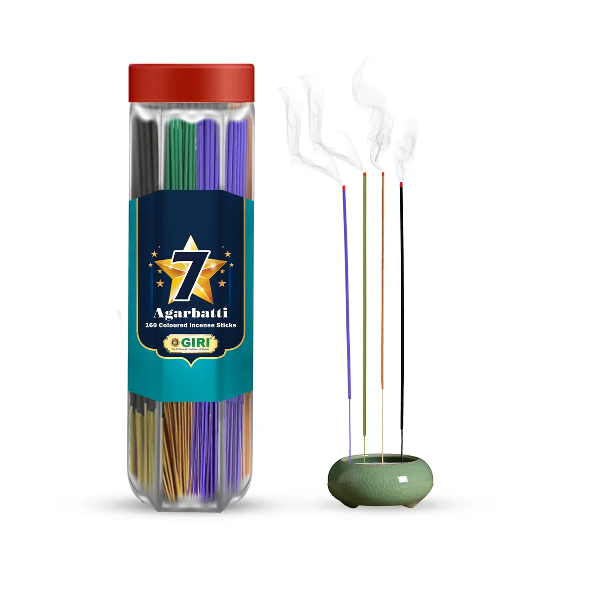 Giri Seven Star Incense Sticks - 140 Sticks | 7 Star Agarbatti/ Agarbathi for Pooja - Image 3