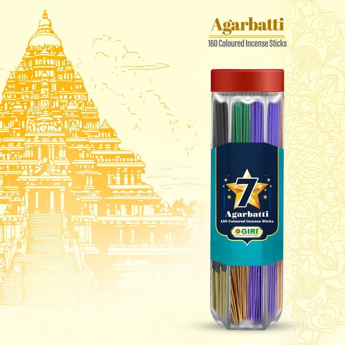 Giri Seven Star Incense Sticks - 140 Sticks | 7 Star Agarbatti/ Agarbathi for Pooja - Image 4