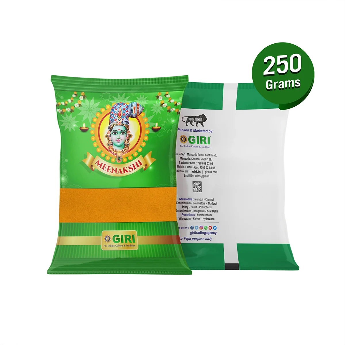 Giri Turmeric Powder - 250 Gms | Haldi Powder/ Yellow Colour/ Manjal Thool for Pooja - Image 2