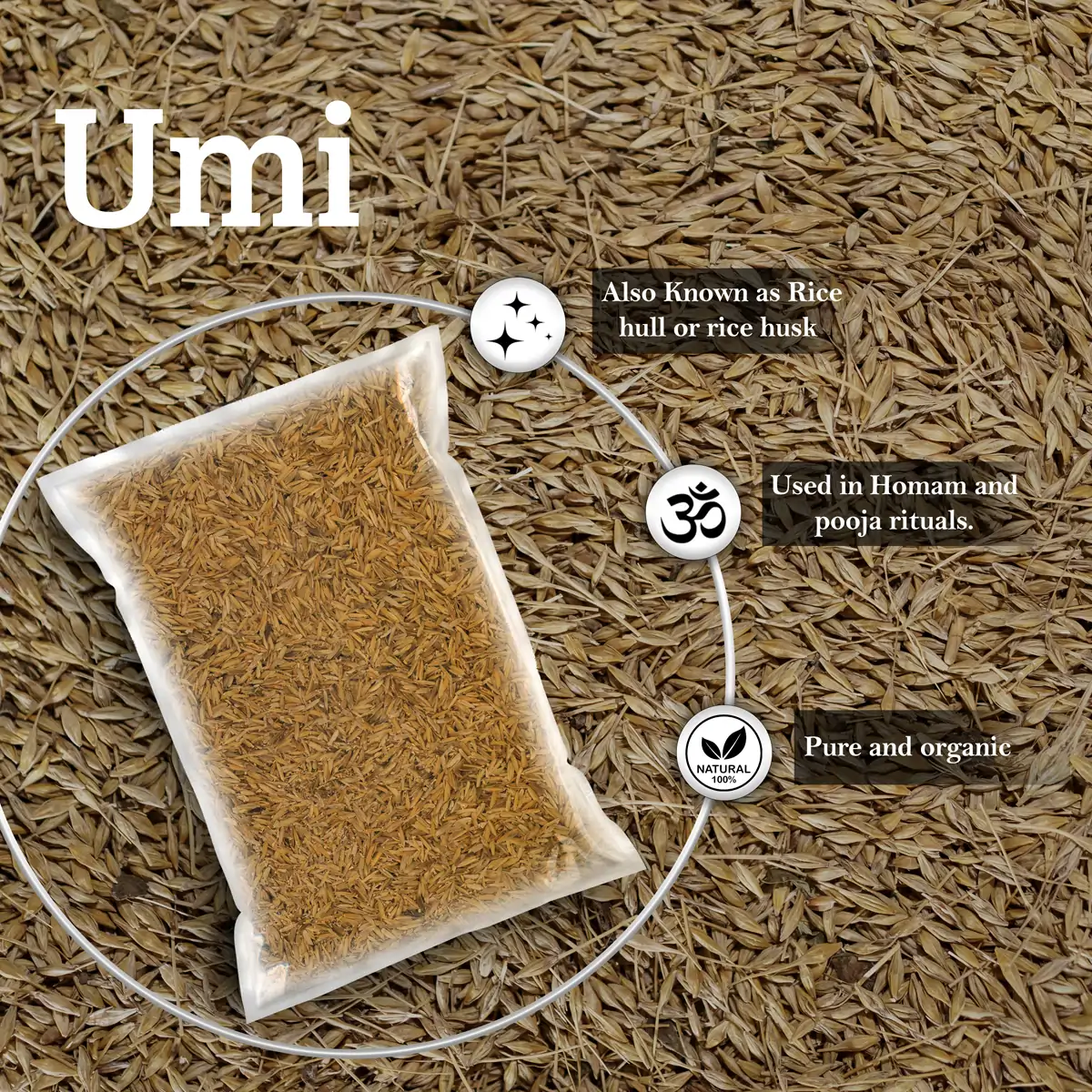 Giri Umi - 100 Gms | Rice Hulls/ Paddy Husk for Pooja - Image 3