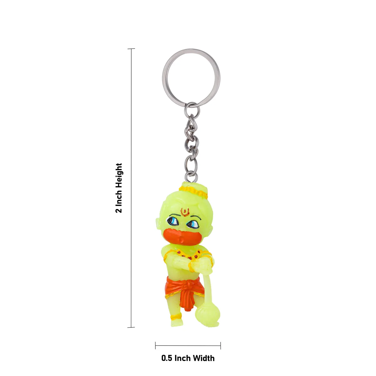 Hanuman Murti Design Key Chain - 2 x 0.5 Inches | Key Ring/ Key Holder For Bike, Car And Gifting - Image 5