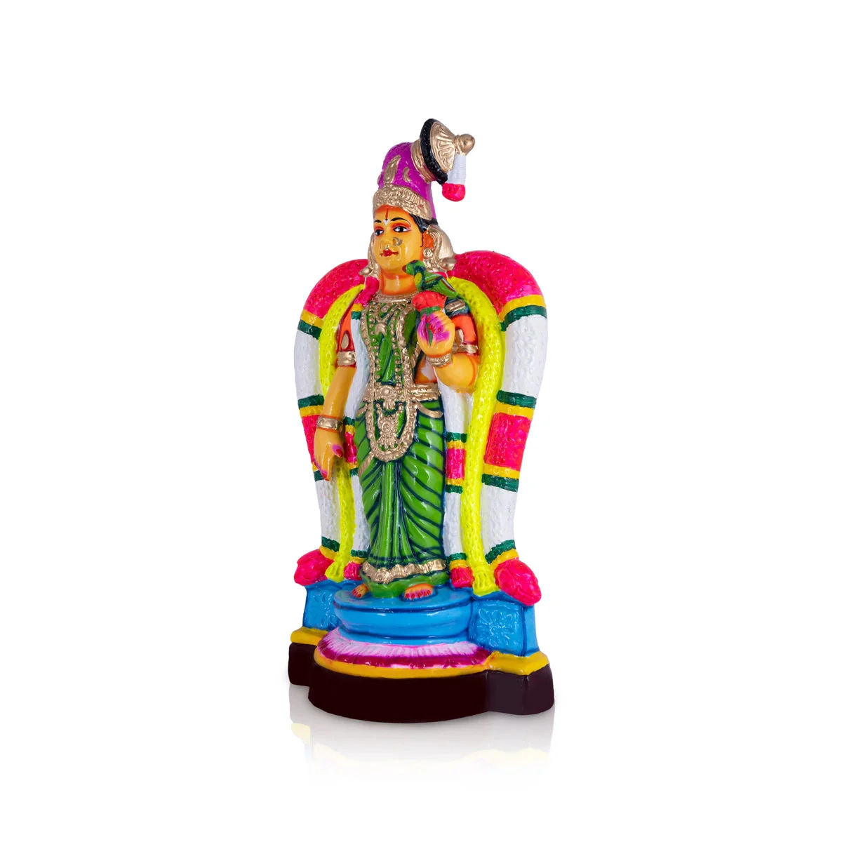 Goda Devi Andal Paper Mache Golu Bommai - 20 X 9.5 Inches | Navaratri Gombe/ Giri Golu Doll/ Navratri Decor - Image 3